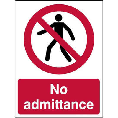 No admittance sign