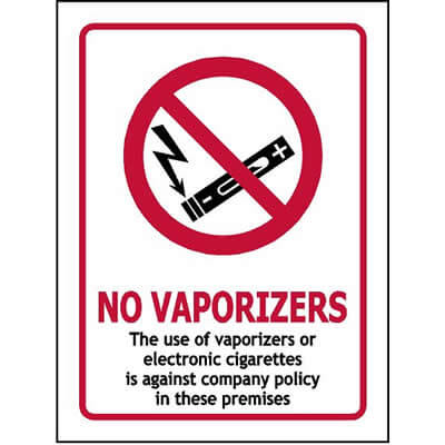No vaporizers sign