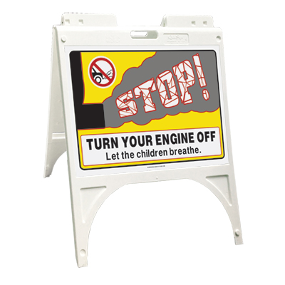 Turn your engine off sign stand