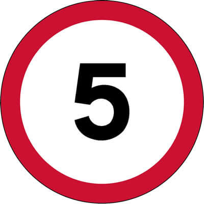 Maximum speed limit 5mph sign