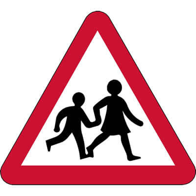 Child road safety sign