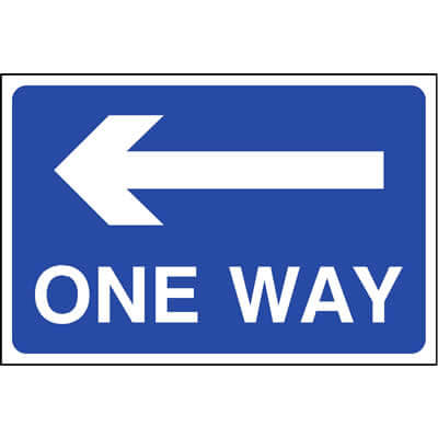 One way left sign