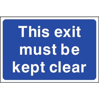 This exit must be kept clear