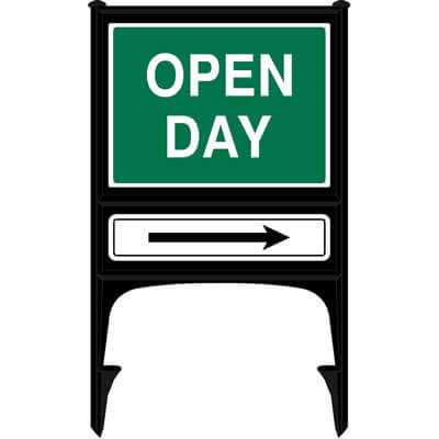 Open day direction sign