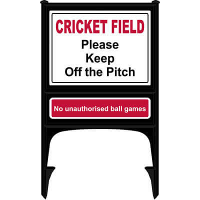 Cricket field please keep off the pitch