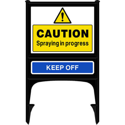 Spraying in progress sign