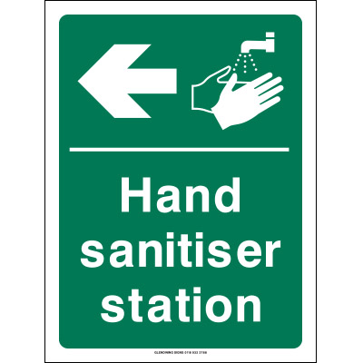 Hand Sanitiser Station Left Sign