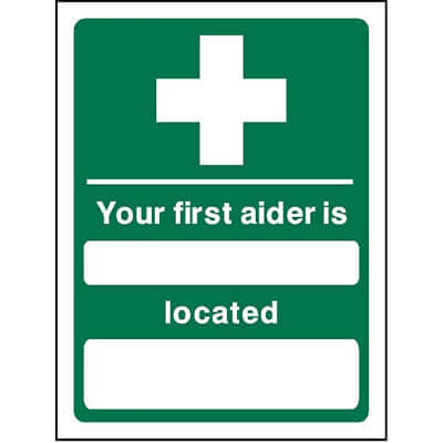 Your first aider is sign