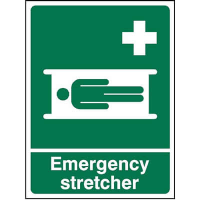 Emergency stretcher sign
