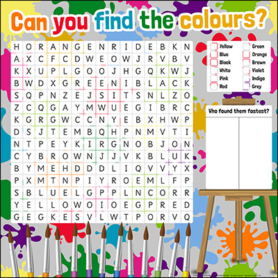 Colour Word Search Sign Board