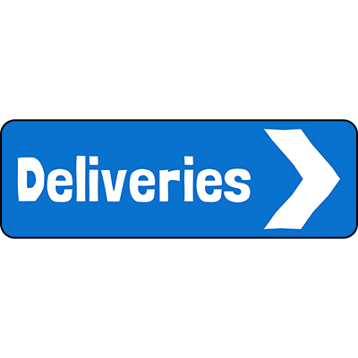 Deliveries Right Arrow Direction Sign