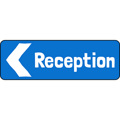 Reception Left Arrow Direction Sign