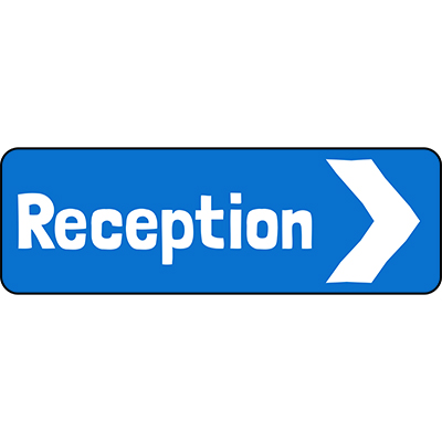 Reception Right Arrow Direction Sign