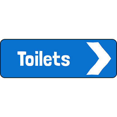 Toilets Right Arrow Direction Sign