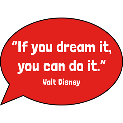 Inspiring Quote Sign Walt Disney