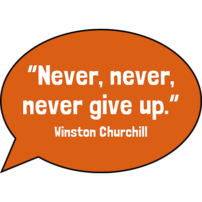 Winston Churchill Inspiring Quote Sign