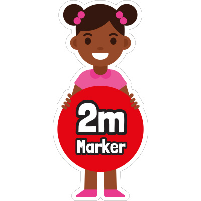 Social Distancing Sign Marker - Girl Pink Dress