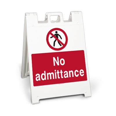 No admittance sign stand