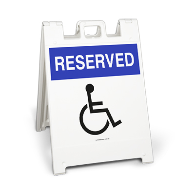 Reserved disabled parking sign stand
