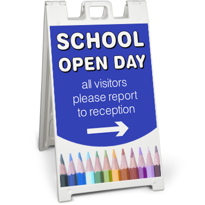 School open day sign stand