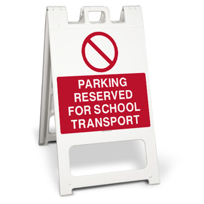 Parking reserved for school transport sign stand x-large