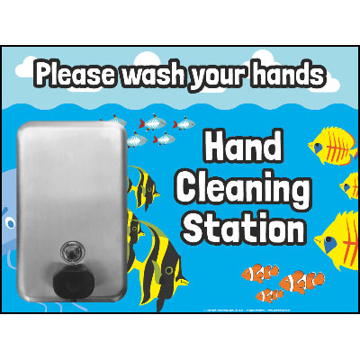 School Hand Cleaning Wall Station