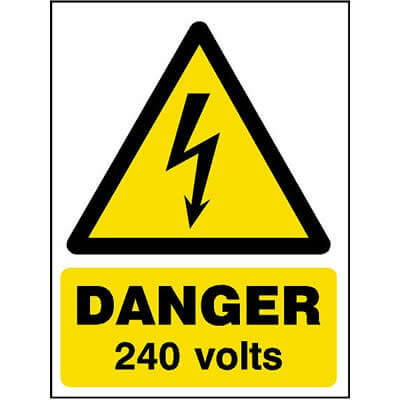 Danger 240 volts sign